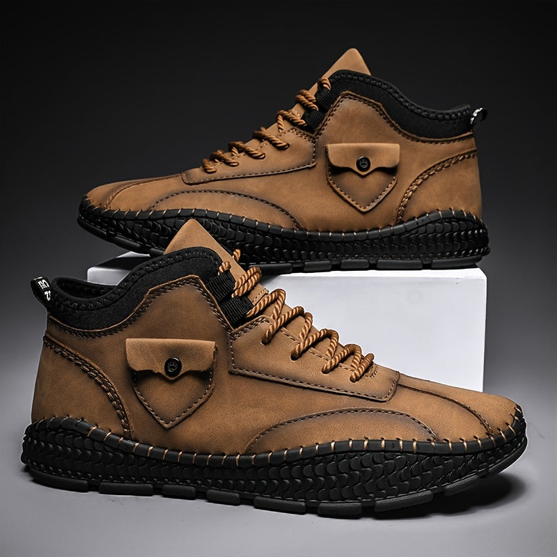 Men's Stitching Boots Comfy Ankle Boots Casual Walking Sneakers Shoes Summer