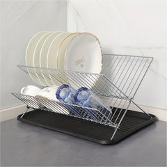 Foldable X-shaped Draining Rack Countertop Dish Bowl Storage