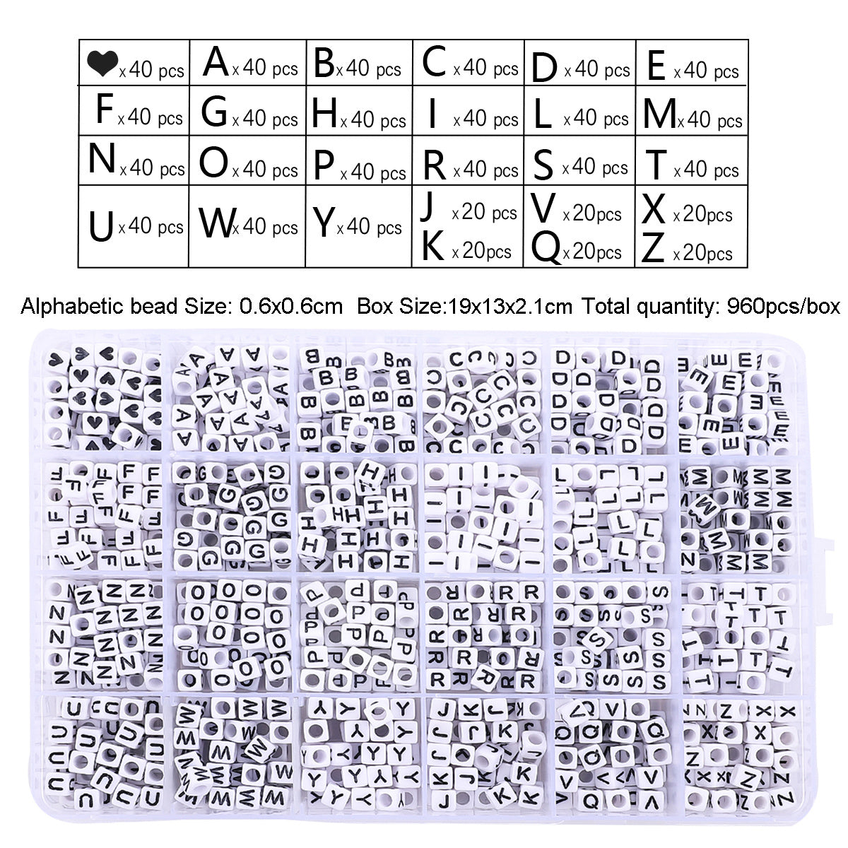 26 Alphabet Beads in a Box Craft Your Own Message