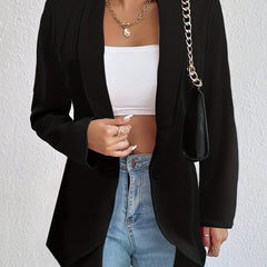 Casual Long Sleeve Lapel Blazer for Women