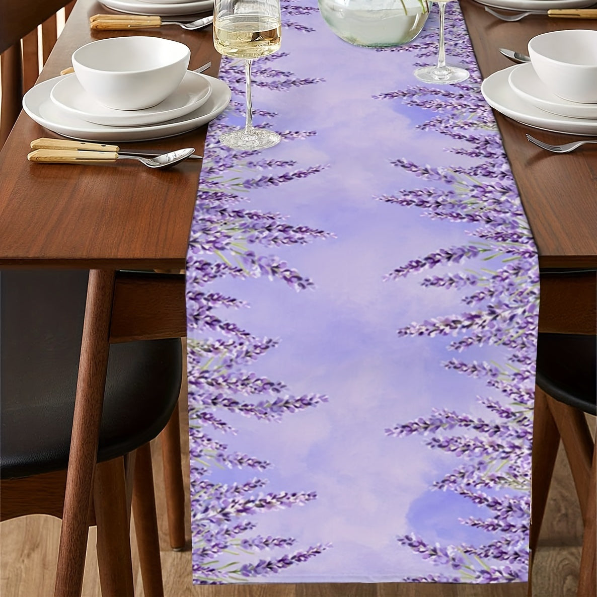 Long Lavender Purple Linen Table Runner 13x72 Inch