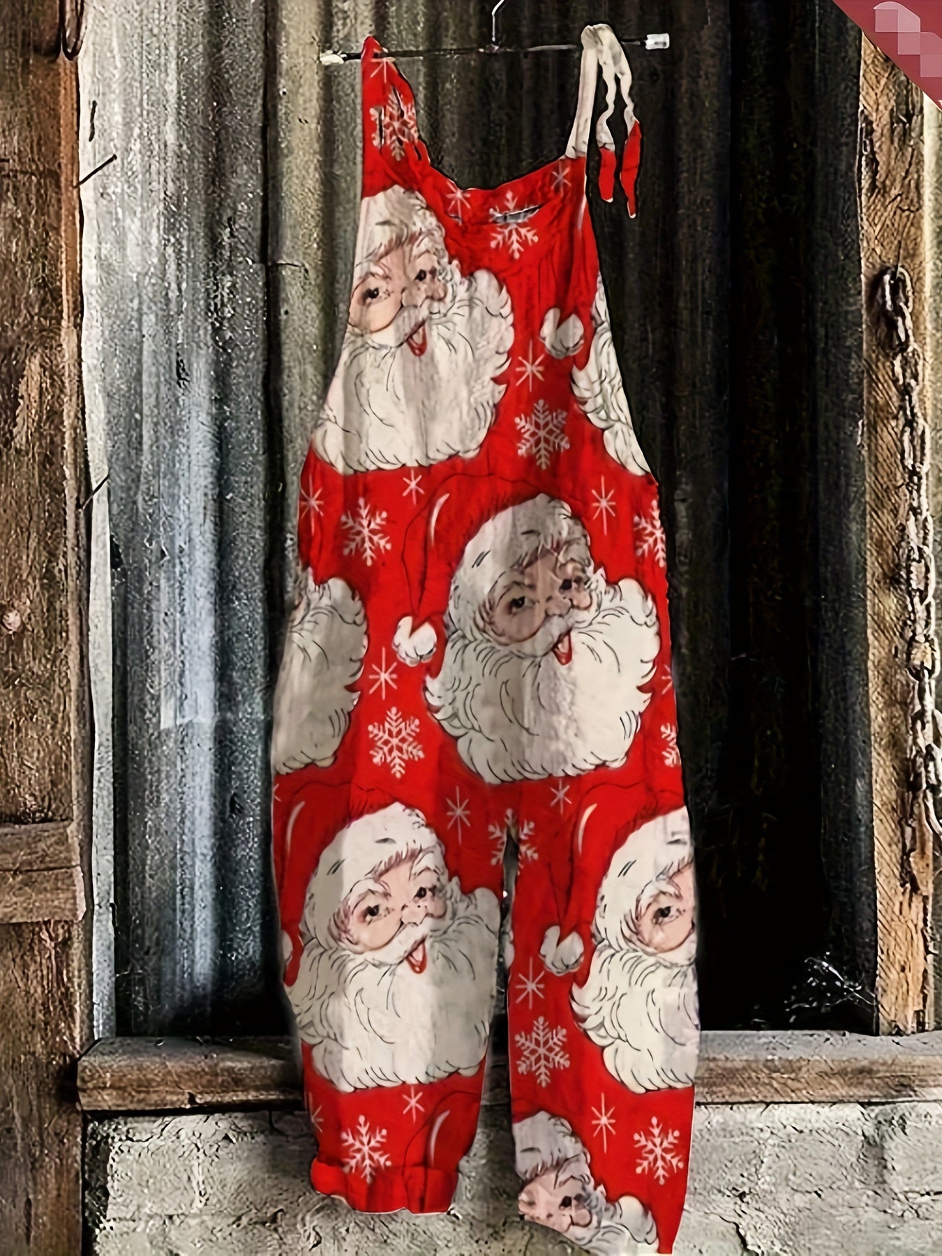 Santa Claus Print Casual Jumpsuit
