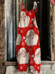 Santa Claus Print Casual Jumpsuit