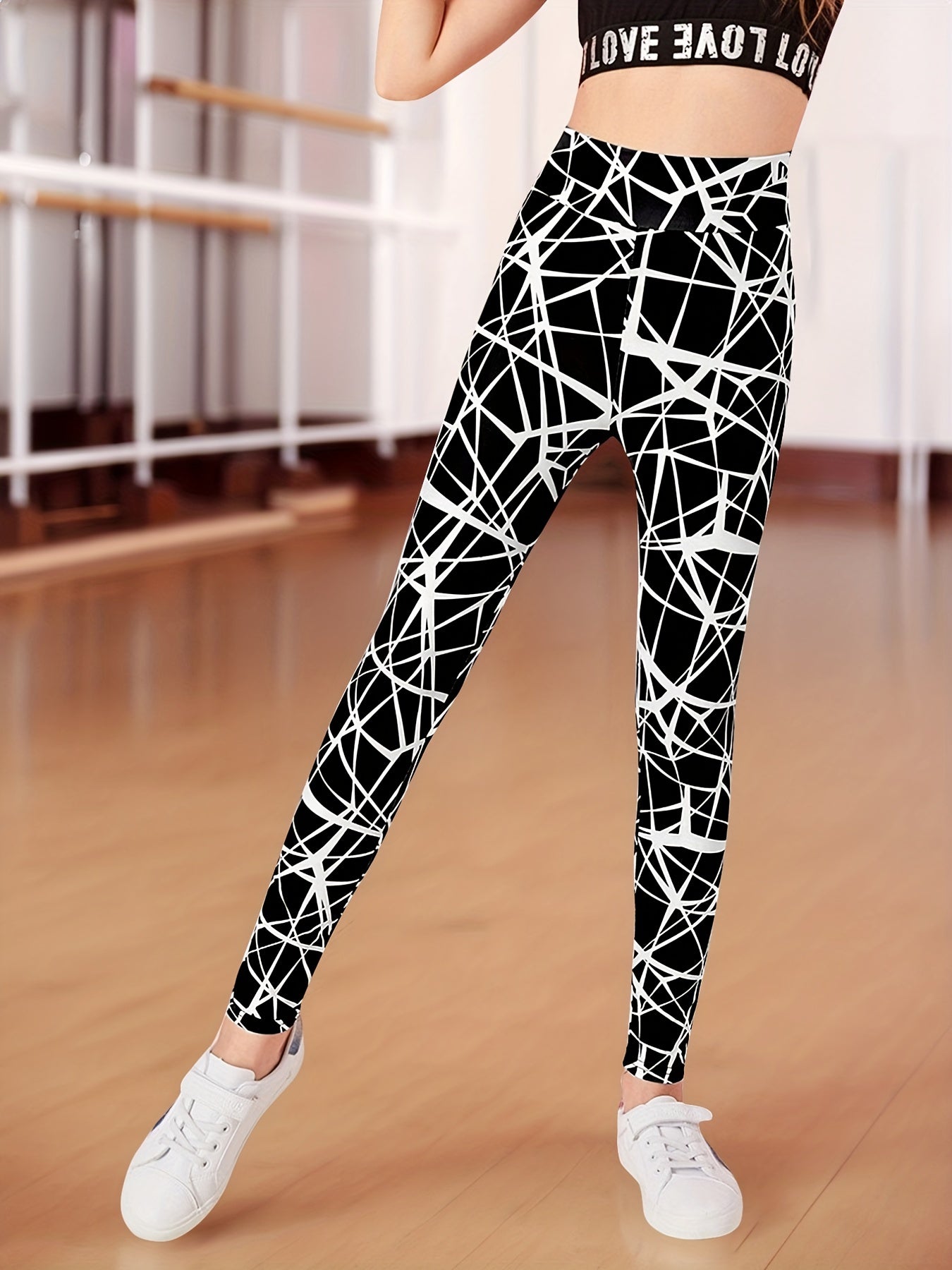 High Waisted Yoga Pants Leggings Girls Elastic Pants for Yoga Running Gym