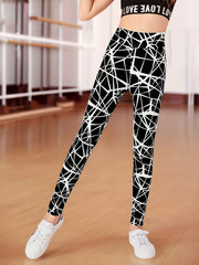 High Waisted Yoga Pants Leggings Girls Elastic Pants for Yoga Running Gym