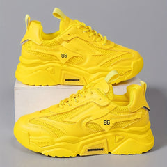 Women's Mesh Chunky Sneakers Low Top Platform Trainers