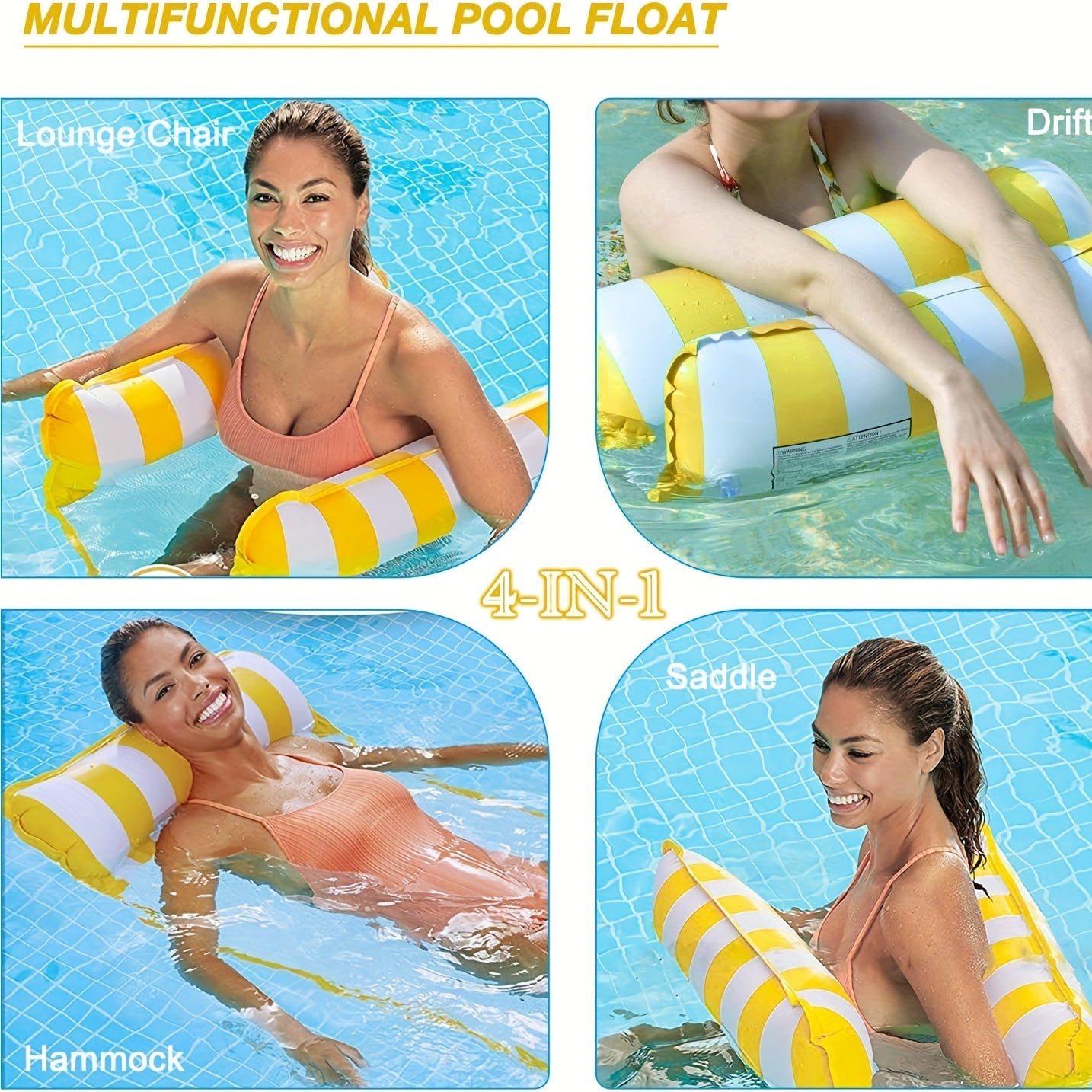 Portable 4-in-1 Pool Hammock for Travel & Parties