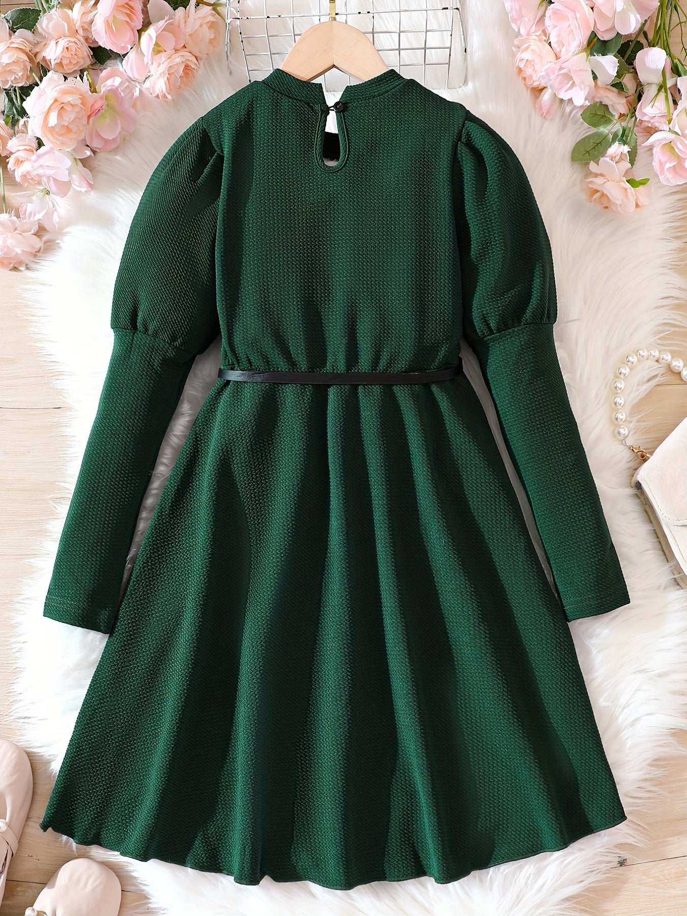 Girls' Bell Sleeve Party Dress Retro Style