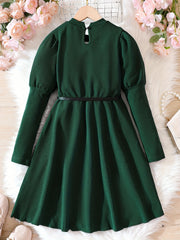 Girls' Bell Sleeve Party Dress Retro Style