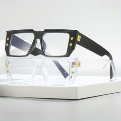 Square Anti Light Glasses Clear Lens for Women Men