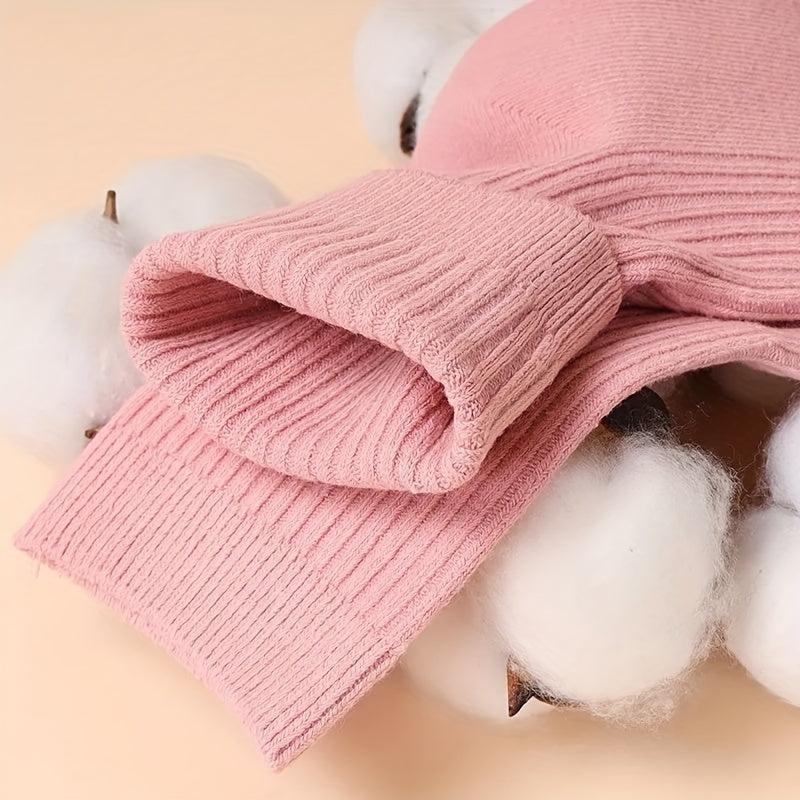 5 Pairs Solid Ribbed Socks Women's Stockings