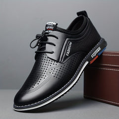 Men's Derby Shoes With Ventilation Holes Lace-Up Front