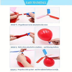 2pcs Balloon Helicopter DIY Classroom Experiment Balloon Airplane
