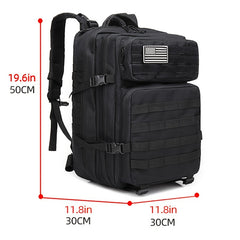 45L Large Capacity MOLLE Backpack Set for Outdoor Hiking - 3 Pack