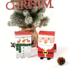 5pcs Christmas Tree Santa Snowman Candy Boxes Gift Bags Xmas Decor