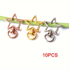 10pcs Star Hollow Key Chain Creative Lobster Clasp Buckle