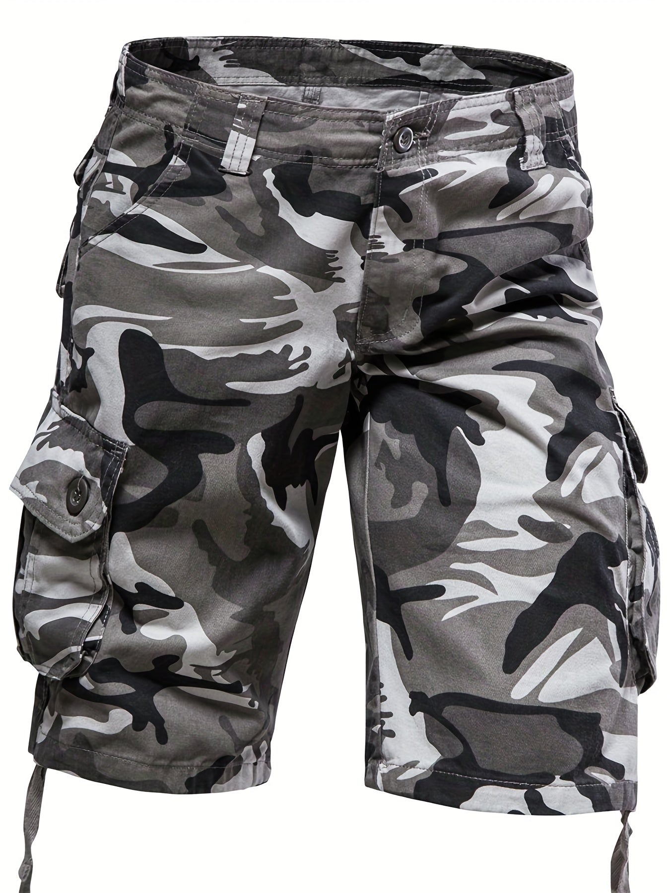 Men's Casual Camo Pattern Cargo Shorts With Pocket