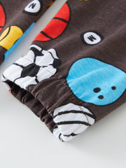 Baby Pajamas Football Basketball Print Set Crew Neck Long Sleeve Top & Pants