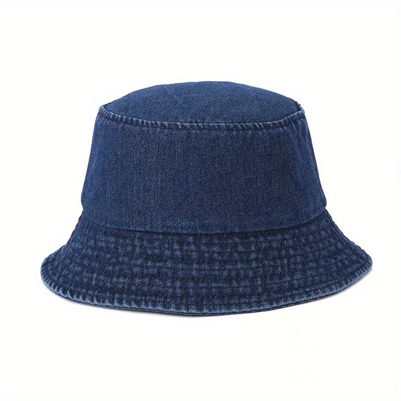Denim Bucket Hat Distressed Sunshade Basin Hat Unisex Fisherman Cap