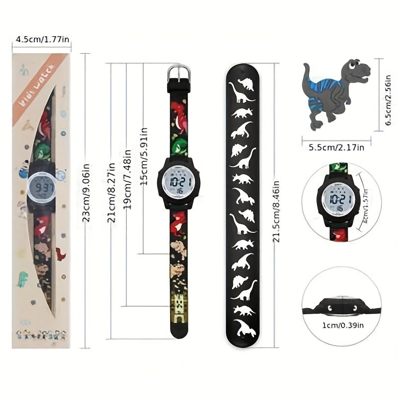 Digital Screen Silicone Watchband Electronic Watch & Clap Ring Set