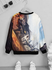 Teens Hot Game Scene 3D Print Sweatshirt Kids Casual Pullover
