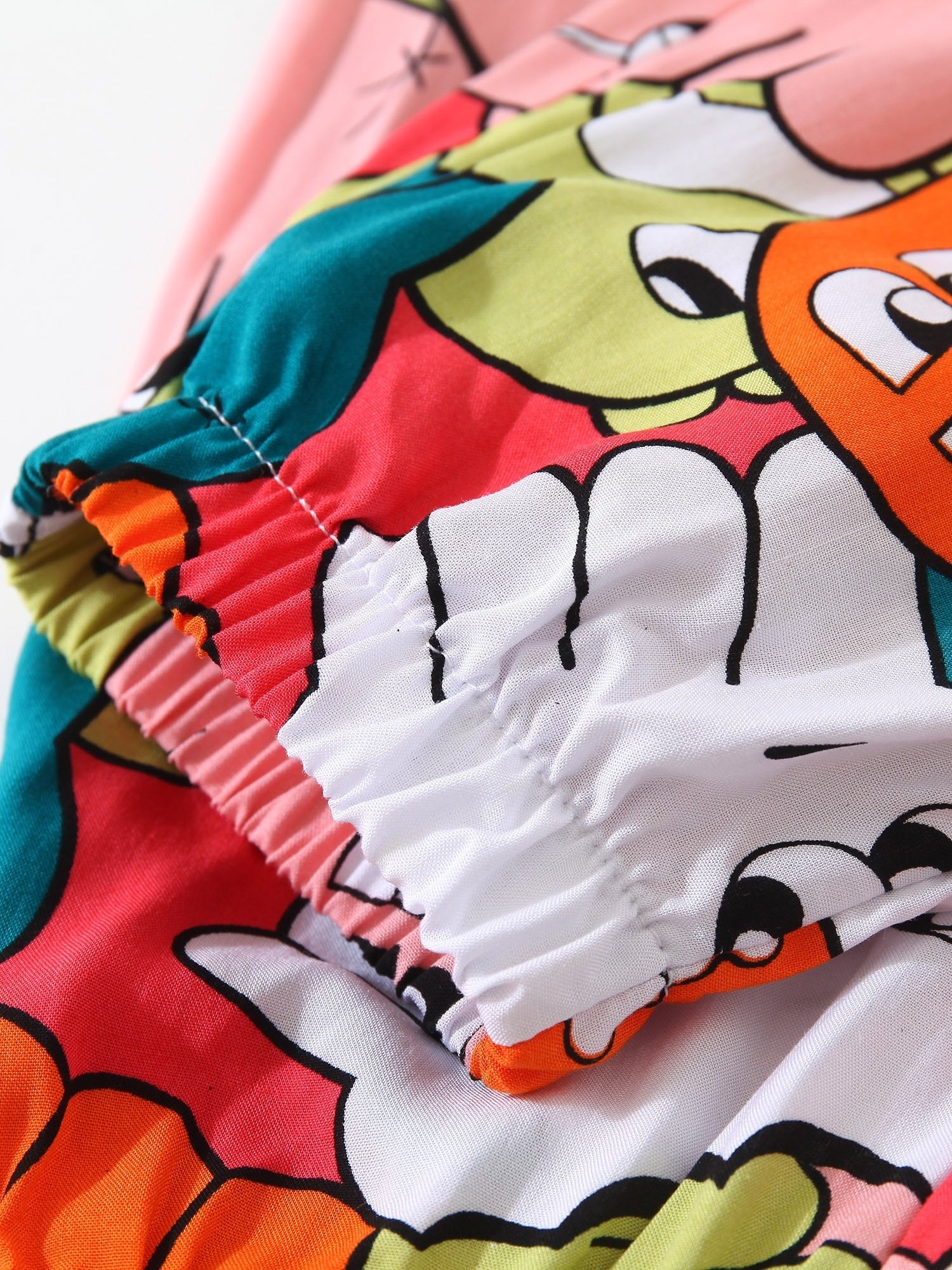 Girls' Cartoon Face Jogger Pants For Outfit
