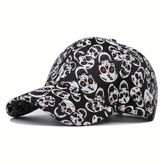 Unisex Sunshade Breathable Baseball Cap With Skull Head Pattern