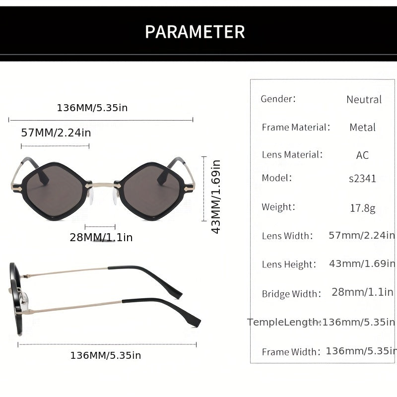 Retro Irregular Frame Men's Sunglasses with Case