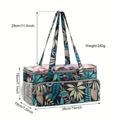 Portable Yarn Organizer Tote Bag for Knitting Projects and Crochet Accessories