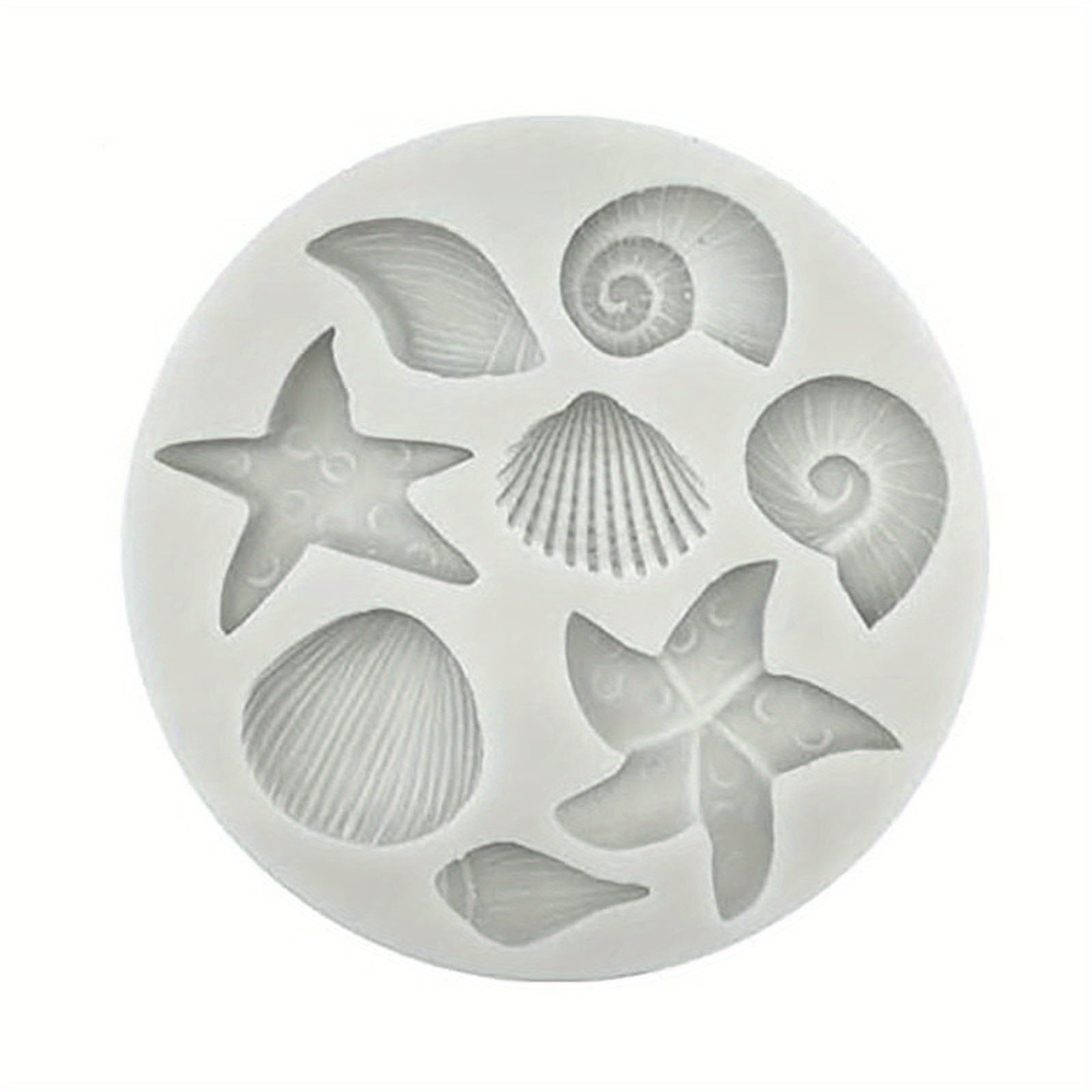 Marine Theme Fondant Silicone Mold - Seashell, Conch, Starfish, Coral