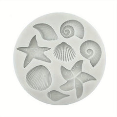Marine Theme Fondant Silicone Mold - Seashell, Conch, Starfish, Coral
