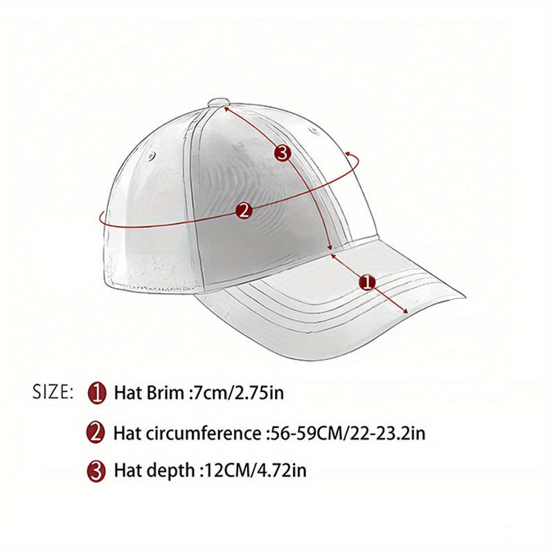 Vintage Baseball Cap Unisex Printed Hat Adjustable for Outdoor Activities