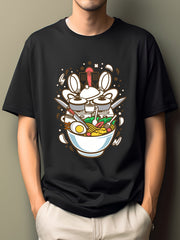 Men's Cartoon Illustration Print T-Shirt Active Casual Comfy Crew Neck Tee
