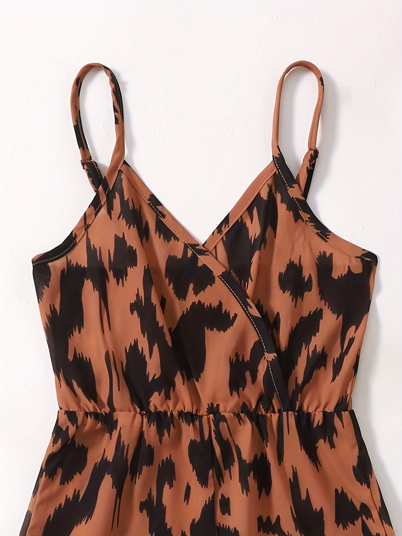 Leopard Print Cami Rompers Jumpsuits for Toddler Girls