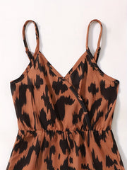 Leopard Print Cami Rompers Jumpsuits for Toddler Girls