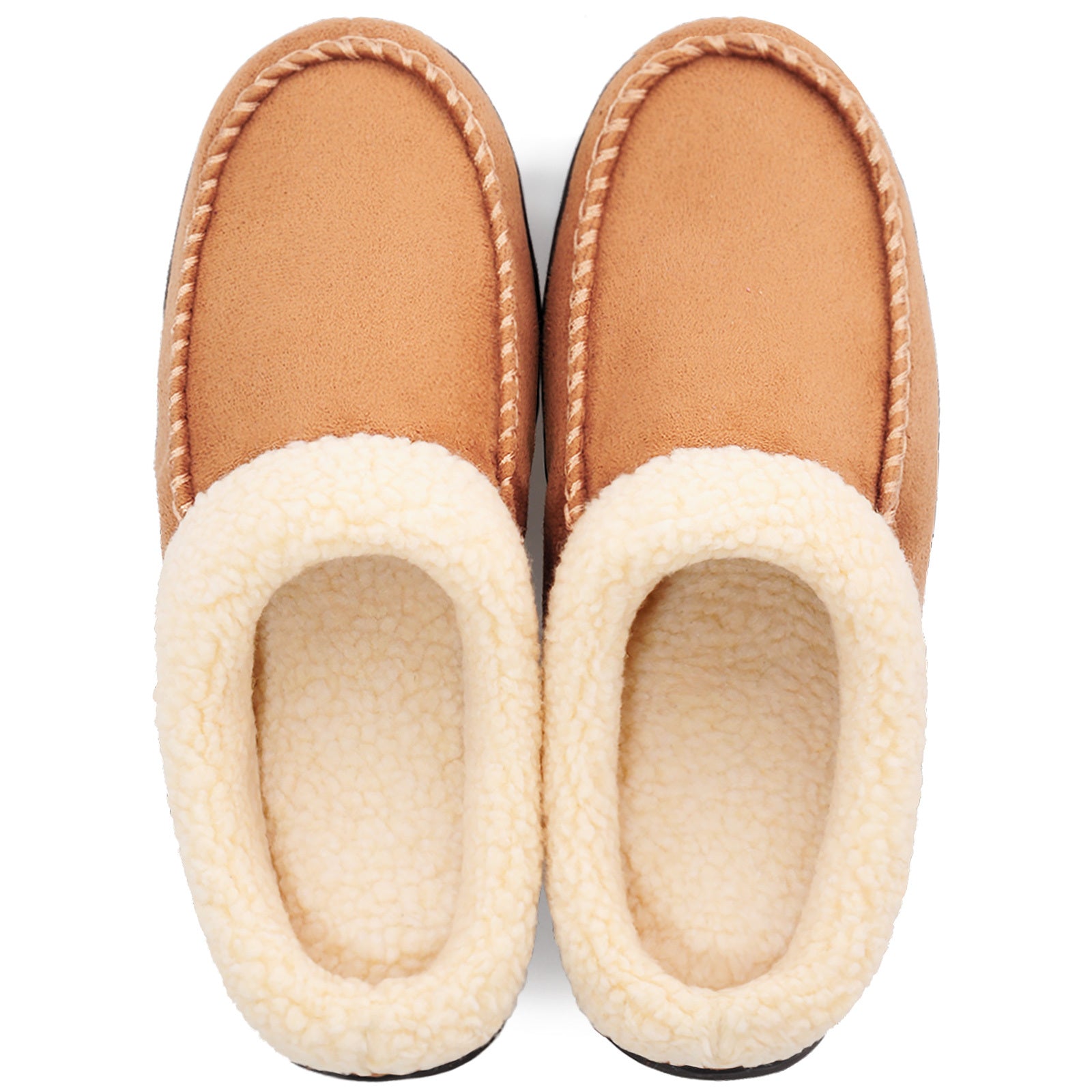 Men's Cozy Plush Lined House Shoes Anti-Skid Slip-On Indoor Bedroom Slippers