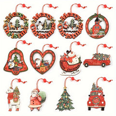 12pcs Christmas Ornaments Santa Snowman Tree Home Decor