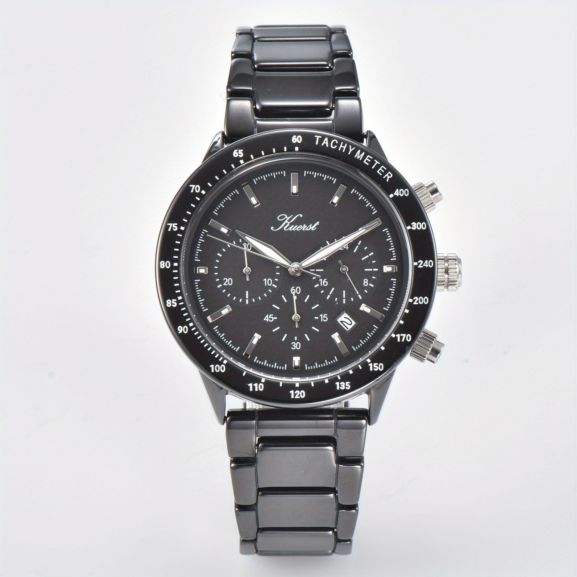 KUERST Hot Teenager Watch Men Steel Band Quartz Chronograph Sports Business Wris
