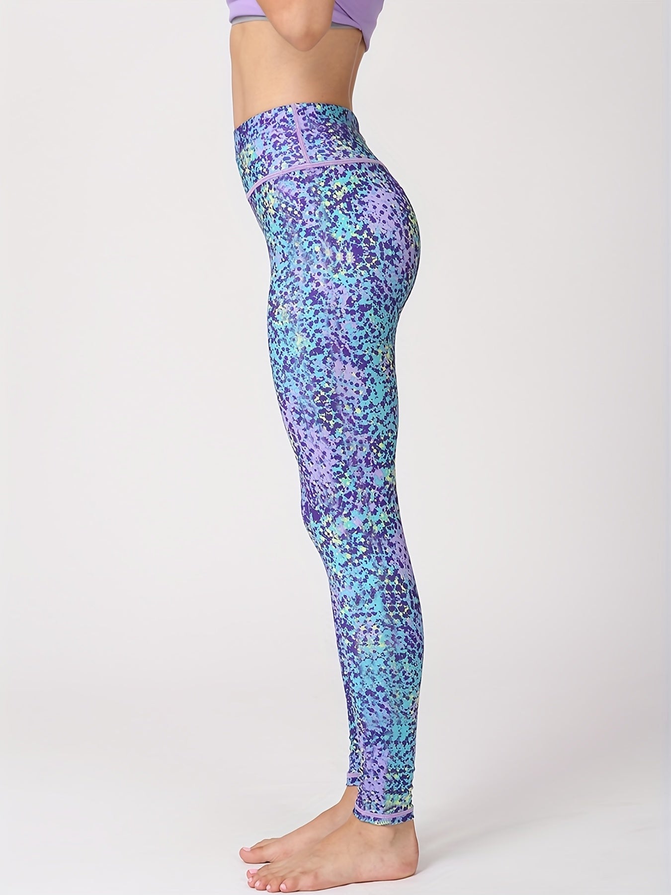 Printed Yoga Crop Pants for Women, Hip Lifting Fitness Leggings