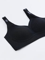Letter Print Wireless Bra Comfy & Seamless Push Up Bra