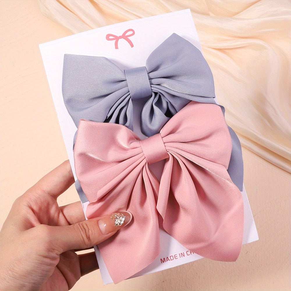 Baby Girls Hair Clips 2pcs Big Bow Headwear Accessories