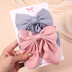 Baby Girls Hair Clips 2pcs Big Bow Headwear Accessories