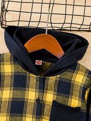 Boys Plaid Hooded Shirt Spring Autumn Kids Clothes