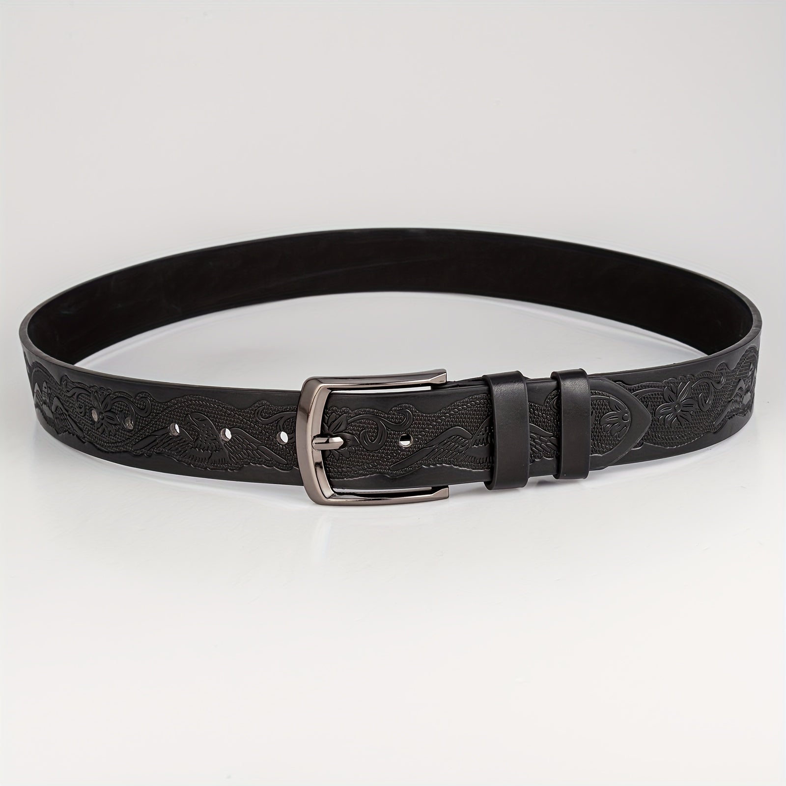 Men's Embossed PU Leather Belt
