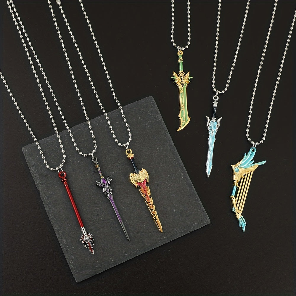 Sword Weapon Pendant Necklace Jewelry Gift For Game Boys