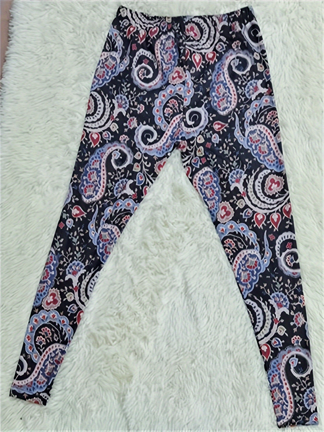 Paisley Floral Print High Rise Leggings