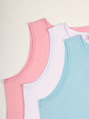 Basic Pajama Set Women's Solid Round Neck Stretch Tank Top & Shorts