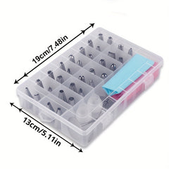 38pcs Stainless Steel Piping Nozzle Set with Storage Box for Baking