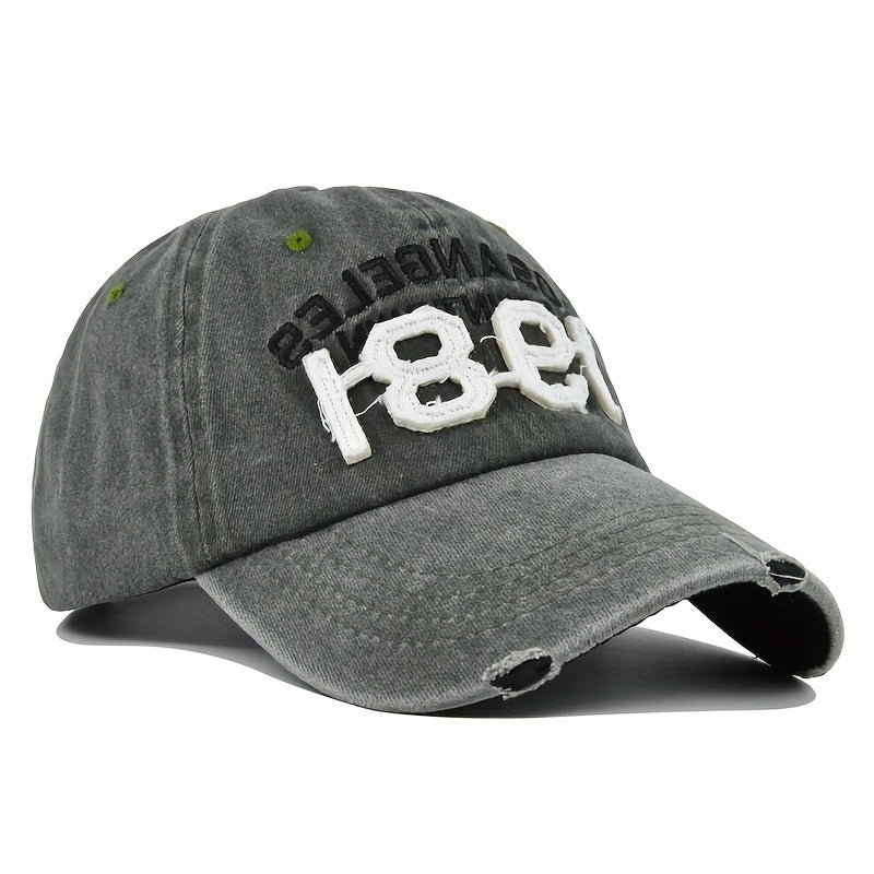 Retro 1981 3D Embroidery Baseball Cap Washed Old Sun Visor