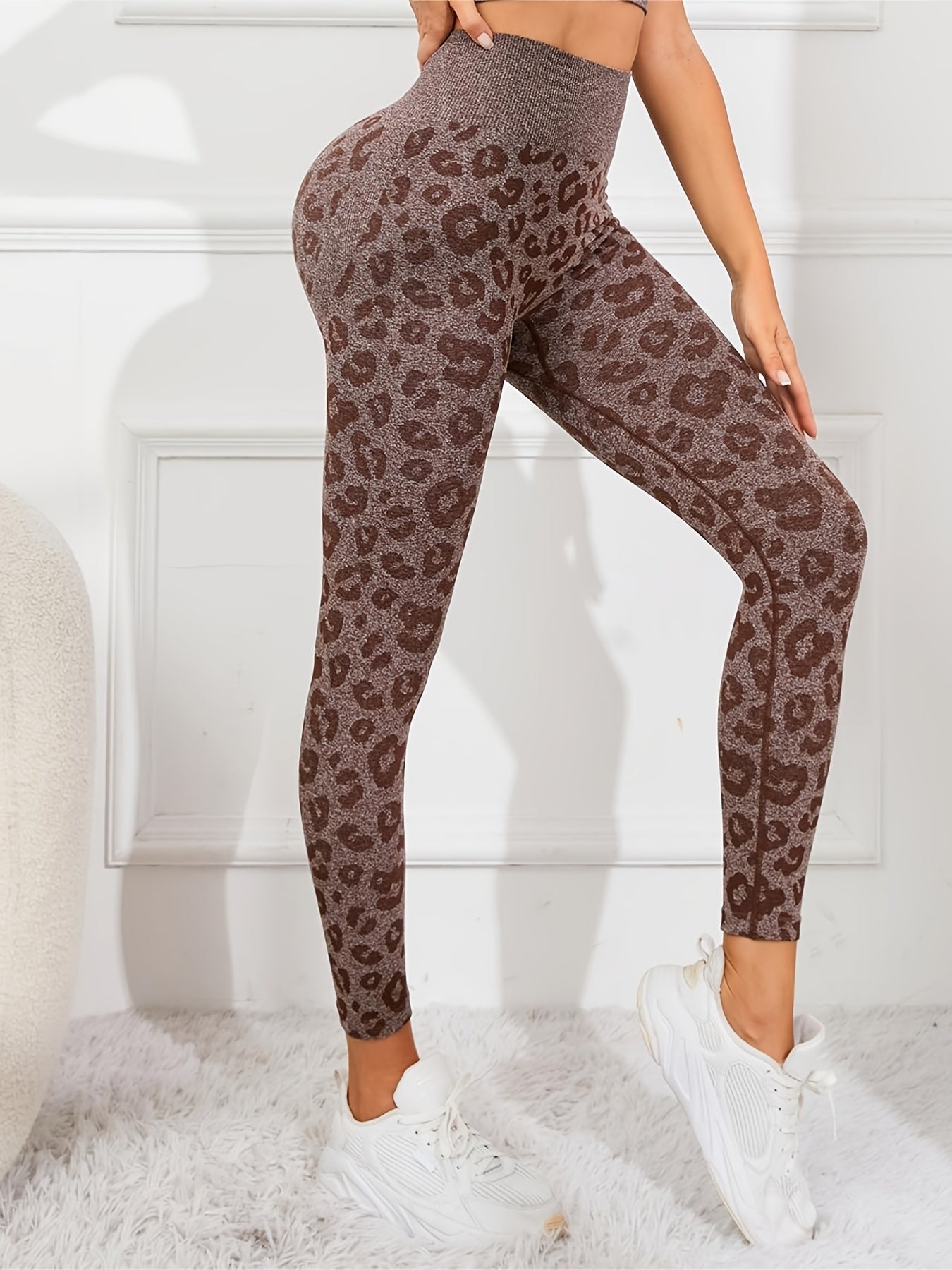 Leopard High Waist Yoga Pants Sports Fitness Running Trousers